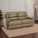 Austin 3 Seater Electric Recliner Sofa with Power Headrest in Beige Leather