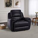 Austin Electric Recliner Armchair with Power Headrest in Black Leather
