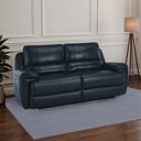 Austin 3 Seater Electric Recliner Sofa with Power Headrest in Blue Leather