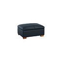 Austin Storage Footstool in Blue Leather