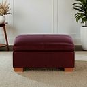Austin Storage Footstool in Burgundy Leather
