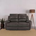 Austin 2 Seater Electric Recliner Sofa with Power Headrest in Dark Grey Leather