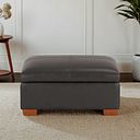 Austin Storage Footstool in Dark Grey Leather