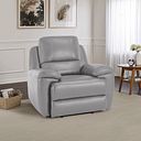 Austin Armchair in Light Grey Leather