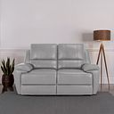 Austin 2 Seater Electric Recliner Sofa with Power Headrest in Light Grey Leather