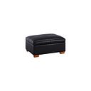 Austin Storage Footstool in Black Leather
