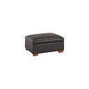 Austin Storage Footstool in Dark Grey Leather