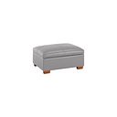 Austin Storage Footstool in Light Grey Leather