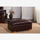 Austin Storage Footstool in Two Tone Brown Leather