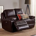 Austin 2 Seater Electric Recliner Sofa with Power Headrest in Two Tone Brown Leather