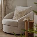 Malvern Swivel Cuddler Chair in Beige fabric