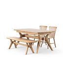 Bentley Natural Oak Extending Dining Table And 2 Kingham Chairs with 1 Bentley Bench