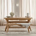 Bentley Natural Solid Oak Extending Dining Table + 2 Bentley Natural Oak Benches