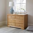 Bevel Natural Solid Oak 6 Drawer Chest