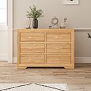 Bevel Natural Solid Oak 6 Drawer Chest