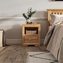 Bevel Natural Solid Oak Bedside Table