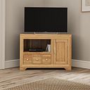 Bevel Natural Solid Oak Corner TV Cabinet
