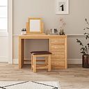 Bevel Natural Solid Oak Dressing Table