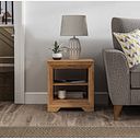 Bevel Natural Solid Oak Lamp Table