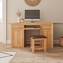 Bevel Natural Solid Oak Large Computer Desk