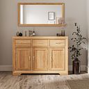 Bevel Natural Solid Oak Large Sideboard