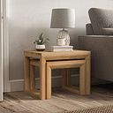 Bevel Natural Solid Oak Nest of Tables