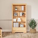 Bevel Natural Solid Oak Tall Bookcase