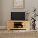 Bevel Natural Solid Oak Large TV Cabinet