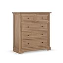 Brennan Antique Finish Solid Oak 2+3 Chest of Drawers