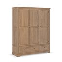 Brennan Antique Finish Solid Oak Triple Wardrobe