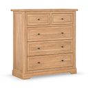 Brennan Natural Solid Oak 2+3 Chest of Drawers