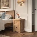Brennan Natural Solid Oak 2 Drawer Bedside 