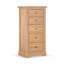 Brennan Natural Solid Oak 5 Drawer Tallboy