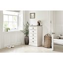 Brompton Painted Acacia and Ash Top 5 Drawer Tallboy - Solid Hardwood