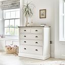 Brompton Painted Acacia and Ash Top 5 Drawer Chest (2+3) - Solid Hardwood