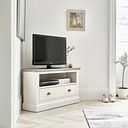 Brompton Painted Acacia and Ash Top Corner TV Unit - Solid Hardwood