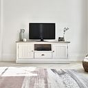 Brompton Painted Acacia and Ash Top Large TV Unit - Solid Hardwood