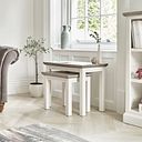 Brompton Painted Acacia and Ash Top Nest of Tables - Solid Hardwood