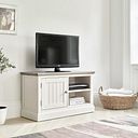 Brompton Painted Acacia and Ash Top Small TV Unit - Solid Hardwood