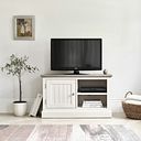 Brompton Painted Acacia and Ash Top Small TV Unit - Solid Hardwood
