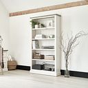 Brompton Painted Acacia and Ash Top Tall Bookcase - Solid Hardwood