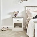 Brompton Painted Acacia and Ash Top 1 Drawer Bedside Table - Solid Hardwood
