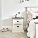 Brompton Painted Acacia and Ash Top 2 Drawer Bedside Table - Solid Hardwood