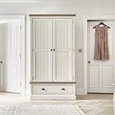 Brompton Painted Acacia and Ash Top Double Wardrobe - Solid Hardwood