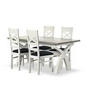 Brompton Painted Acacia and Ash Top Extending Dining Table And 4 Bromptons In Verona Charcoal 