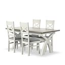 Brompton Painted Acacia and Ash Top Extending Dining Table And 4 Bromptons In Verona Grey 