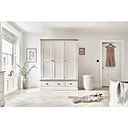 Brompton Painted Acacia and Ash Top Triple Wardrobe - Solid Hardwood