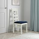 Brompton Painted Acacia Dining Chair with a Brooklyn Hummingbird Blue Crushed Chenille Seat
