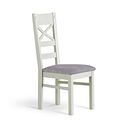 Brompton Painted Acacia Dining Chair with a Dappled Silver Fabric Seat