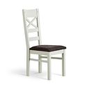 Brompton Painted Acacia Dining Chair with a Plain Charcoal Fabric Seat